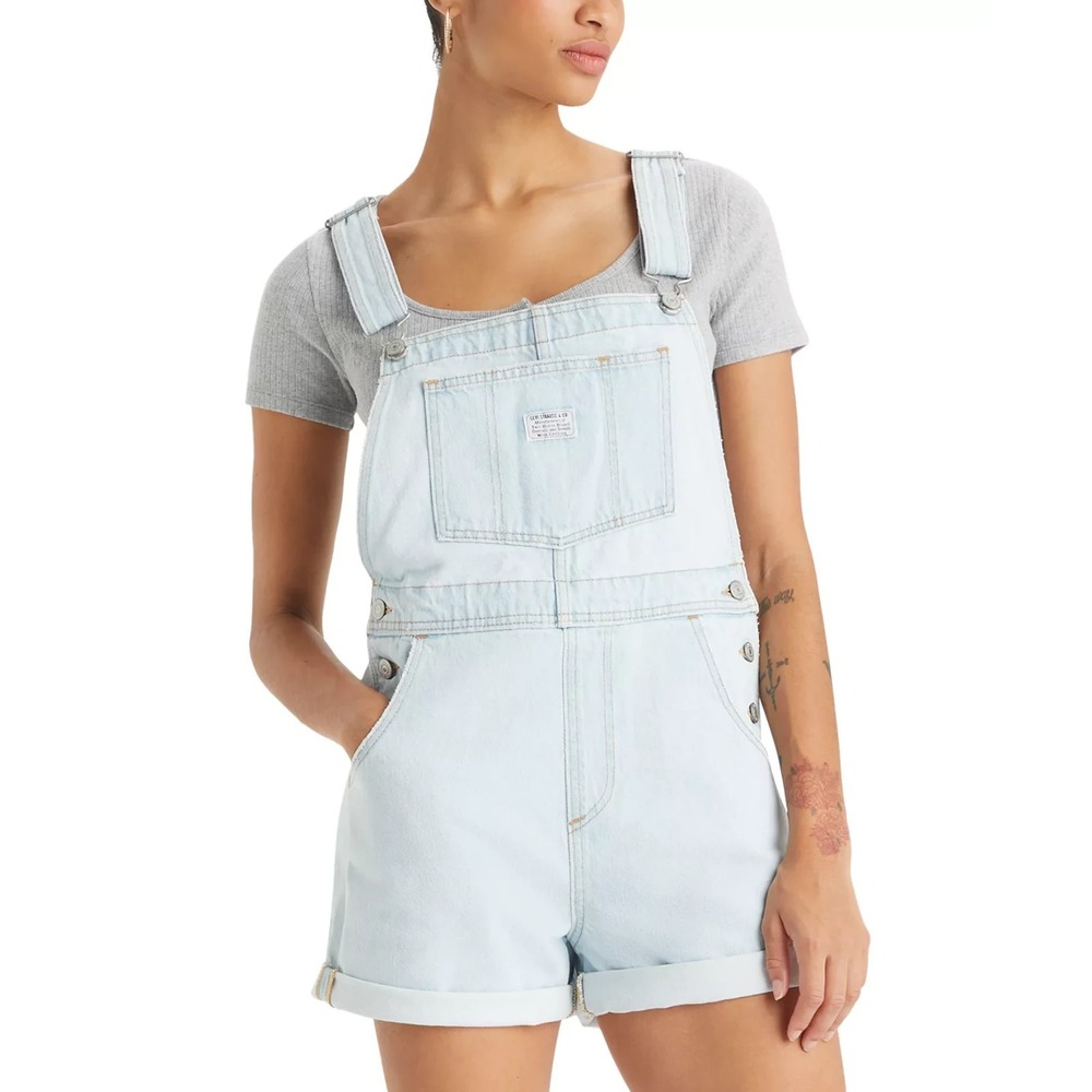 Levi's Women's Vintage Style Cotton Denim Shortalls Size XL New $79.50